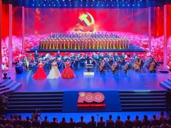 江北獻禮建黨100周年晚會舞臺燈光租賃案例